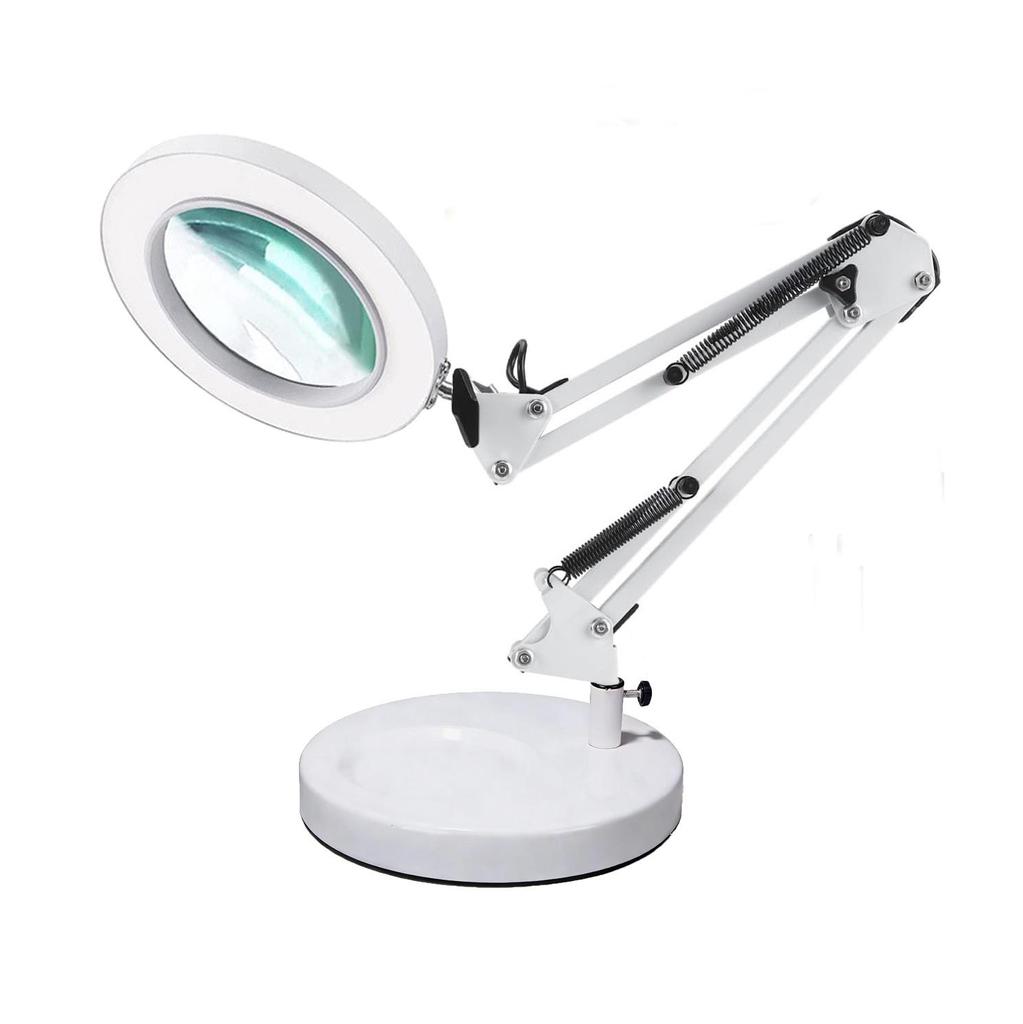 LED Long Arm American Style Folding Magnifier Desk Lamp for Welding and Repair with Eye Protection