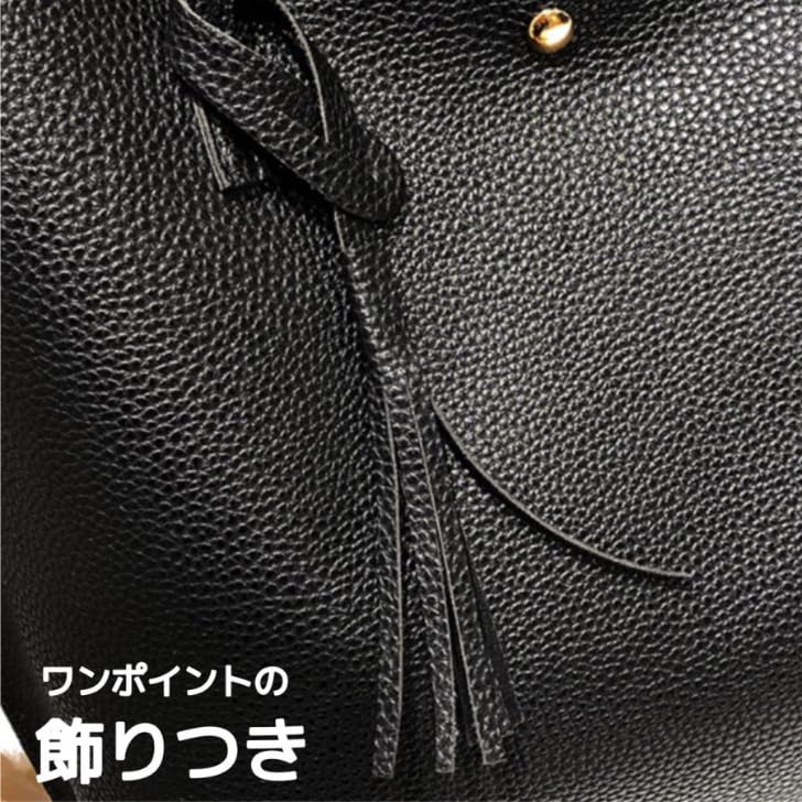 Aspade Women's A4 Tote Bag, Large Capacity, Lightweight, Stylish, Cute, Shoulder Bag, Black, Divided, Waterproof, PV Leather, Gift, Suitable for