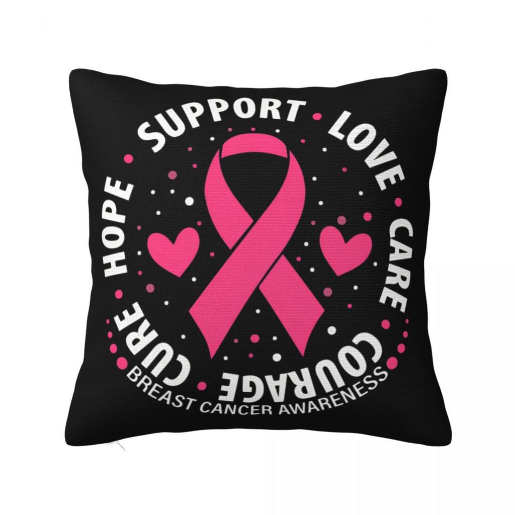 Tackle Breast Cancer Football Pillowcase Polyester Cushion Cover Gift Pillow Case Cover Home Zipper 40X40cm