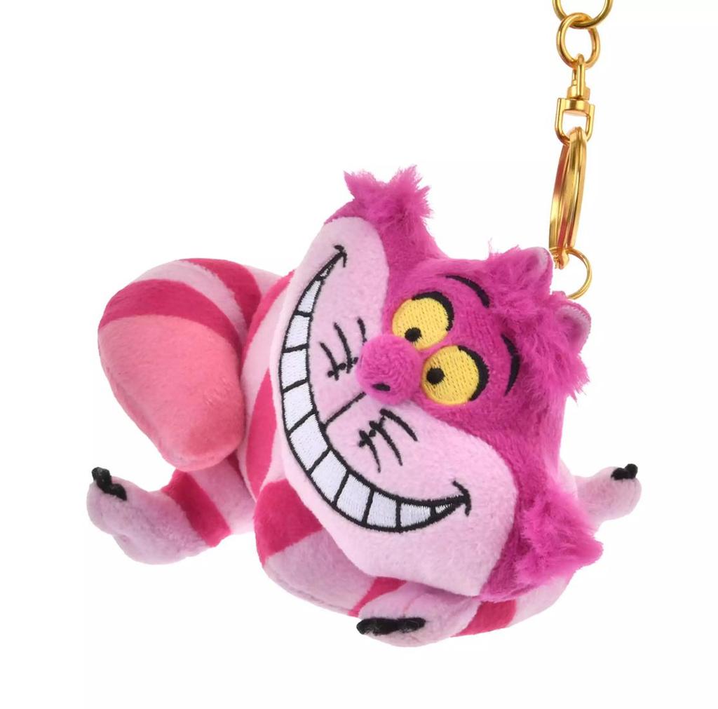 DISNEY Cheshire Cat Plush Keychain, Glow-in-the-Dark Pink ( CHESHIRE CAT ) Japan NEW