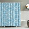 Rideau de douche Mandala Délicat Bleu Tissu Décoratif Imperméable Tapis de bain Doublure Décoration Maison Salon (LC-015)