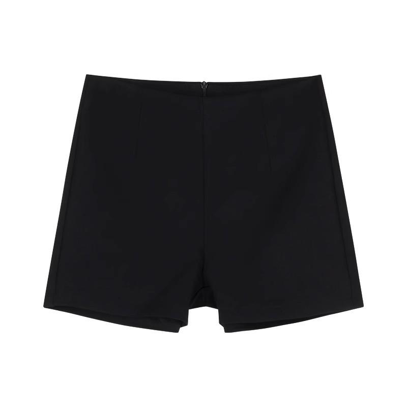 Women's Stretch Black High-Waist Shorts - Slim Fit, Versatile Summer Style