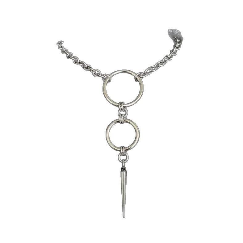Gothic Steel Chain Necklace With Cross Link For Womens Daily Wear