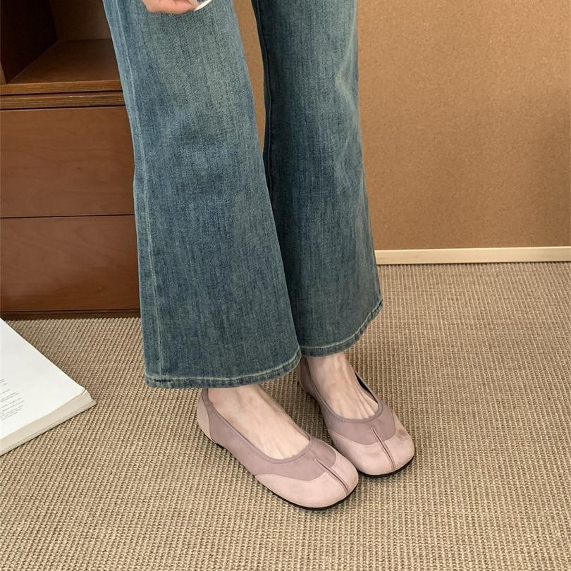 Flat-bottomed split-toed pig's trotters single shoes women's shoes 2025 new spring horseshoe thumb pig's feet shallow beanie shoes