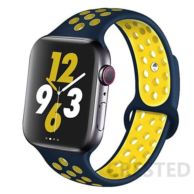 

Спортивний силіконовий ремінець для ремінця Apple Watch 44 мм 40 мм 42 мм 38 мм 44 мм ремінець дихаючий браслет ремінець Apple watch 6 iWatch 5 4 3 se 42 or 44 mm&M-L
