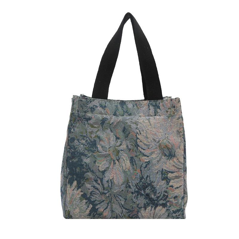 Personalized Flower Canvas, Literary and Fresh, Student Tutoring, Personalized Work Commuting, Large-capacity Shoulder Clutch Bag