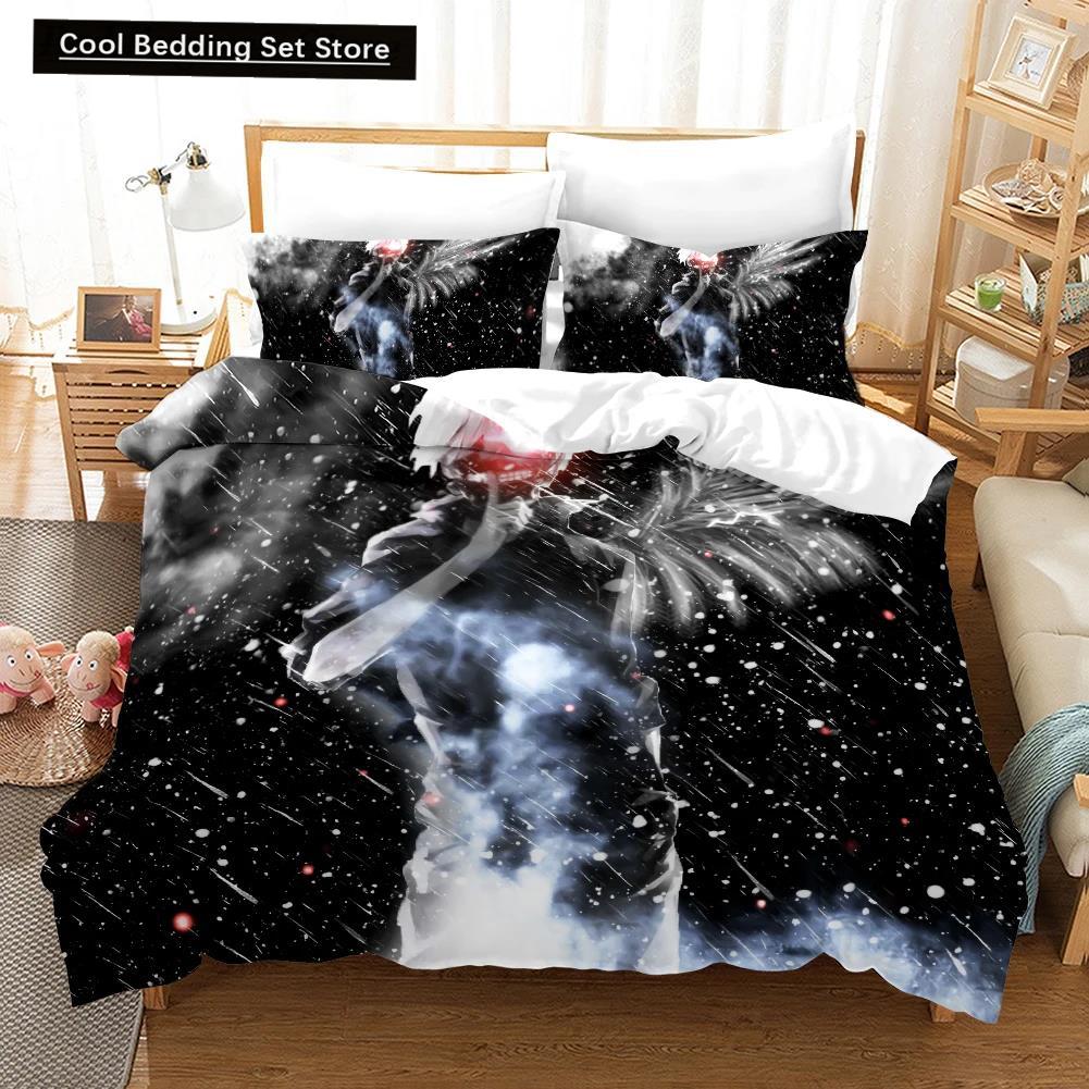 3D Printed Cartoons Tokyo Ghoul Kaneki Ken Bedding Set Duvet Cover Double Twin Full Queen King Adult Kids Bedclothes Quilt Cover