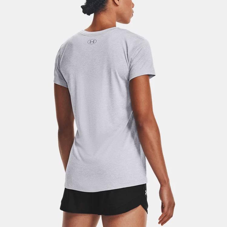 Under Armour Casual Breathable Sports Regular T-Shirt Women Tops Modern-Gray 1365145-011