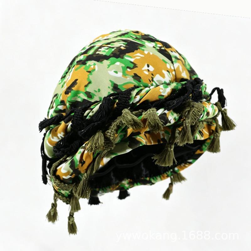 fringed headscarf hat, solid color cashew print twist tail hat, hip hop twist braided hat