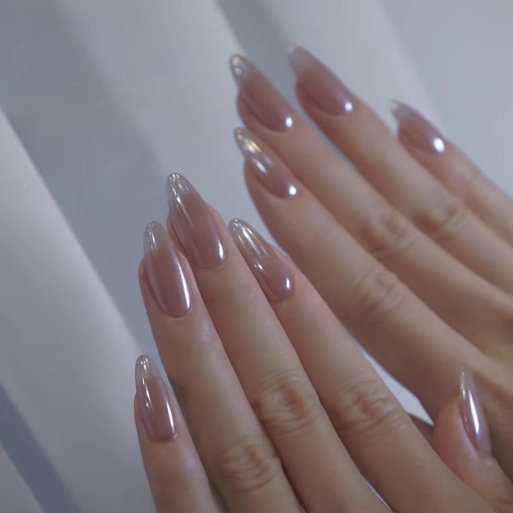 24Pcs Nude Pink Short Square Press On Nails Full Cover Acrylic False Nail Tips For Women DIY Manicure