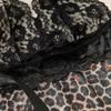 Lace Trim Leopard Print See-Through Patchwork Nightgown