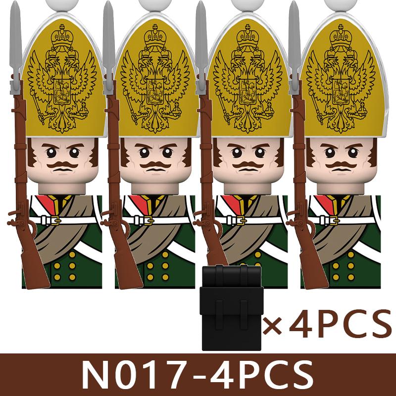 4pcs Medieval Castle Knight Building Blocks MIlitary Napoleon Soldier Figures War Army Legion Accessories Imperial Navy Bricks Toys