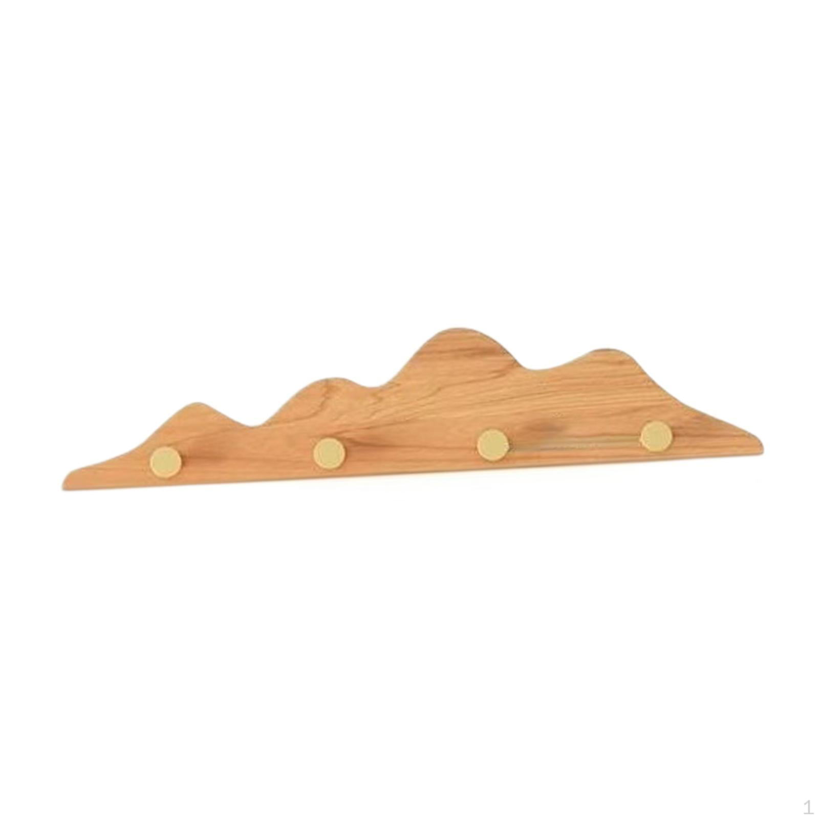 

Coat Rack Wall Mount Brass Hook Wooden Hanger Organizer Decorative Mounted for Hanging Brown
