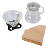 Pour Over Coffee Maker Set 600ml Coffee Server with Glass Coffee Dripper Paper Filters for  