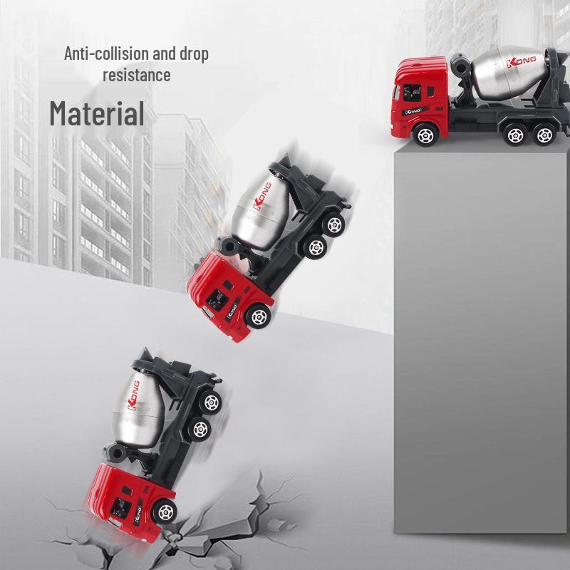 1:64 Alloy Engineering Car Set - 6-Piece Mini Pull-Back Toy for Kids
