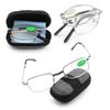 Unisex Folding Reading Glasses with Box Ultra-light Rimless Magnetic Eyeglasses +1.0~4.0
