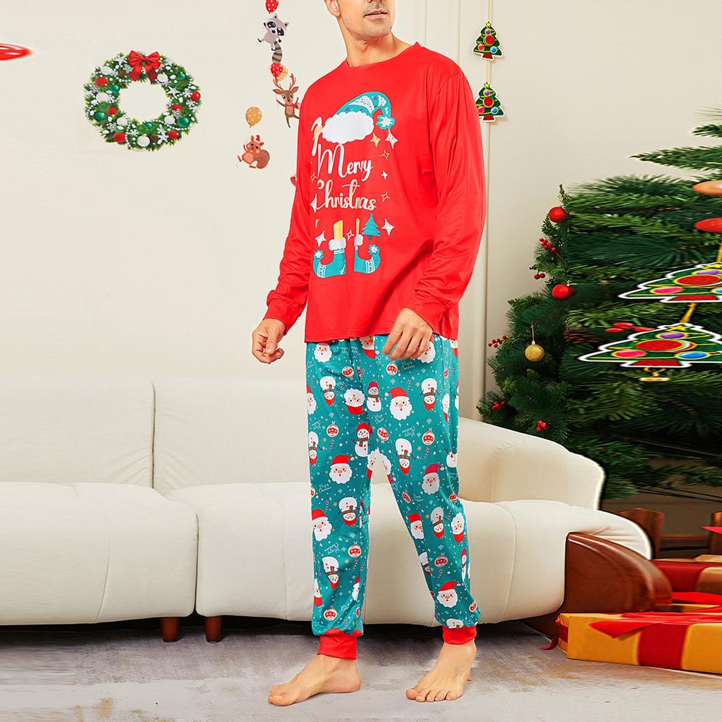 Christmas Parent Child Family Set Home Furnishings Christmas Pajamas Two Piece Set