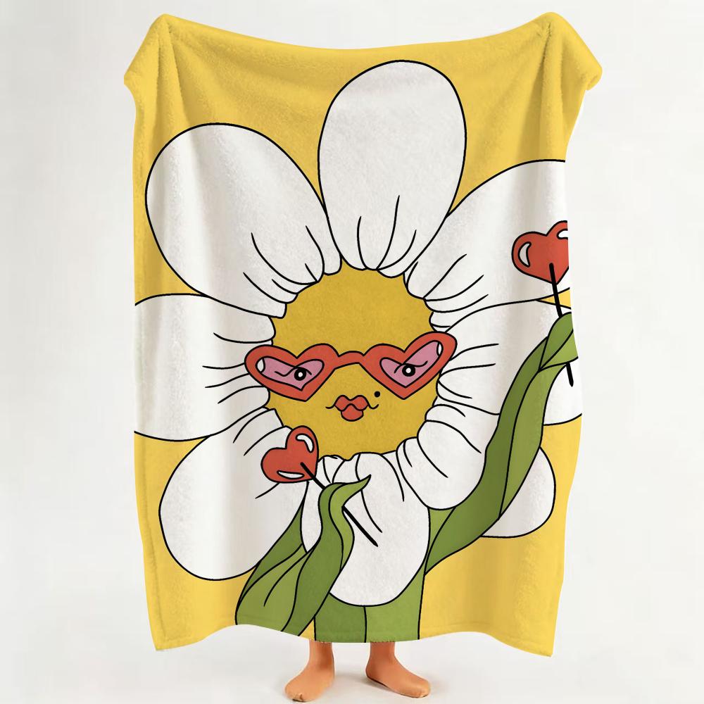 Art F Funny F Floral a Art Throw Flannel Throw Blanket Suitable for Sofa Living Room Bedroom