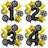 Racing Theme 40 Inch Black And White Digital Lightning Aluminum Film Balloon Set Children'S Birthday Party Scene Decoration