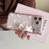 iPhone 17/16 Pro Max/15/14 Case - Glitter Flowers & Rabbits Design for Girls