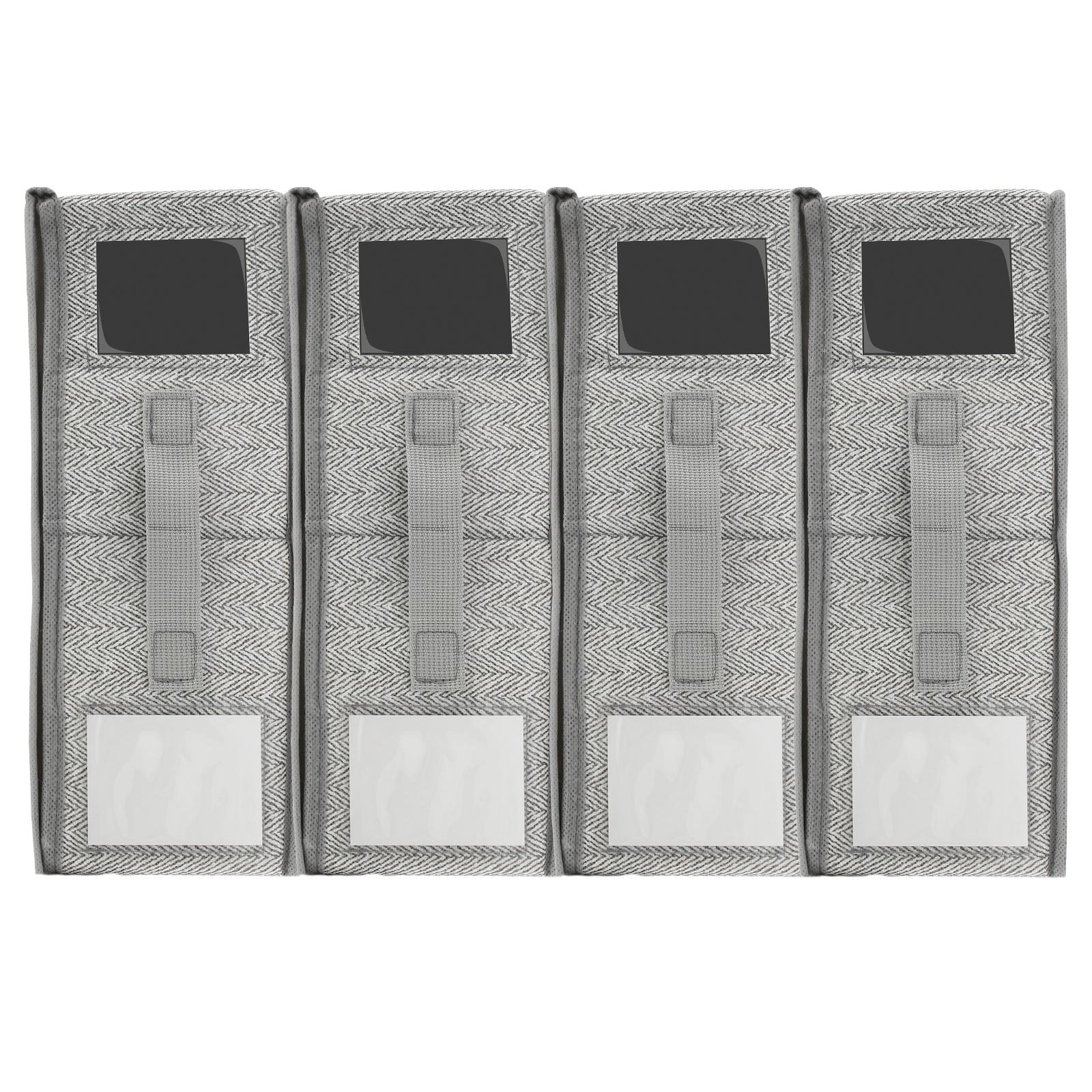 

4Pcs Sheet Storage Box Organizer Foldable Window Label Blanket Bed Sheet Organizer Box Wardrobe Bed Clothes Storage Organizer 4Pcs светло-серый