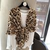 Korean Style Vintage Leopard Print Knit Scarf Shawl Women Winter Warm Wrap Accessory