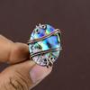 Abalone Shell Handmade Copper Wire Wrap Jewelry Ring Size 5.5 K3j64