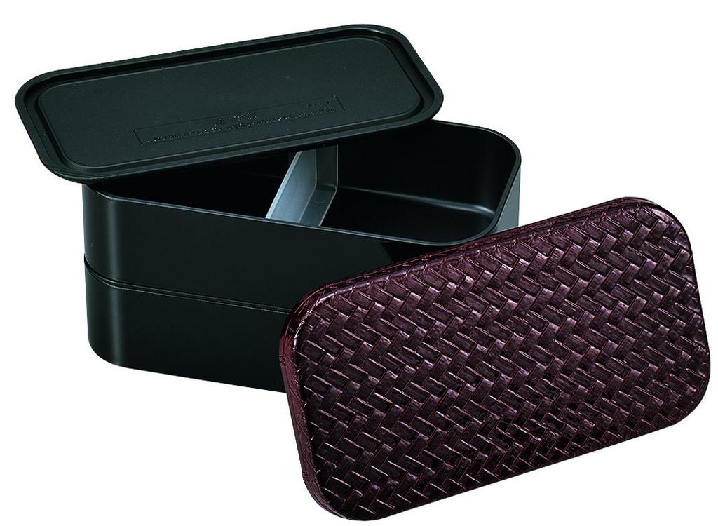 Tatsumiya HAKOYA Bento Ajiro Tamuke Brown Japanese-made Box, Rectangular, Two-Tier, 1000ml, Large,