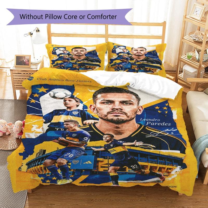 Boca Juniors Paredes Art Collage Poster Print 3 Pieces Duvet Cover Set Soccer Fan Bedding Bedroom Home Decor Without Pillow Core