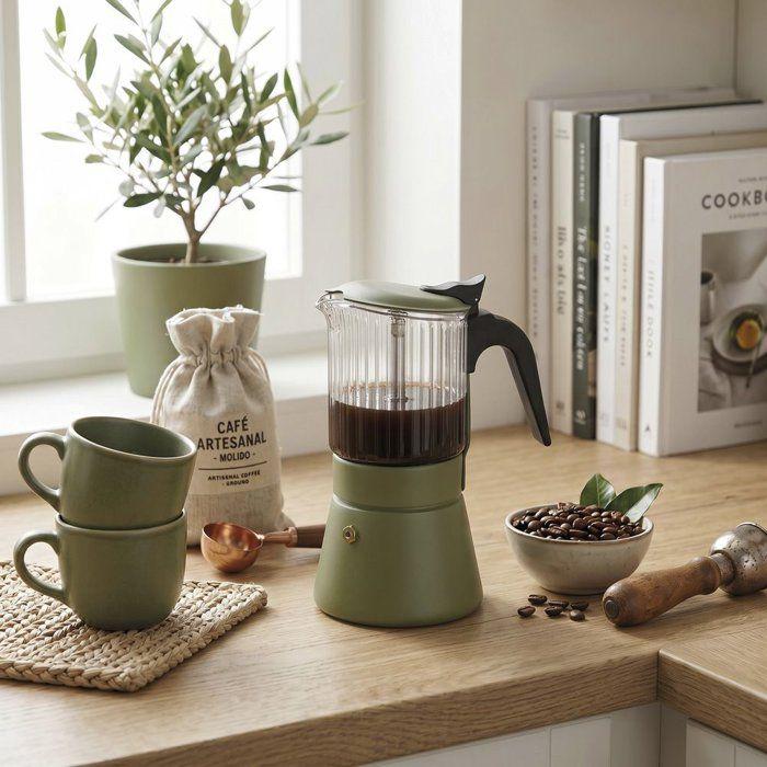 Cafetiere Italienne Inoxibar Clair Vert 6 Tasses