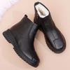 Autumn and winter new thick-soled heightened velvet thickened Martin boots versatile warm middle-aged mother cotton shoes