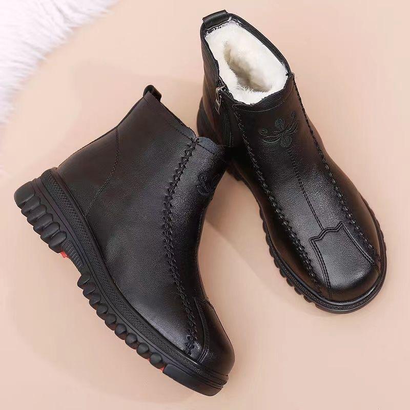 Women s Lightweight Comfortable Cold Warm Padded Snow Boots Non-slip Wear Outdoor Leisure Sports Side Zipper Cotton Boots 35