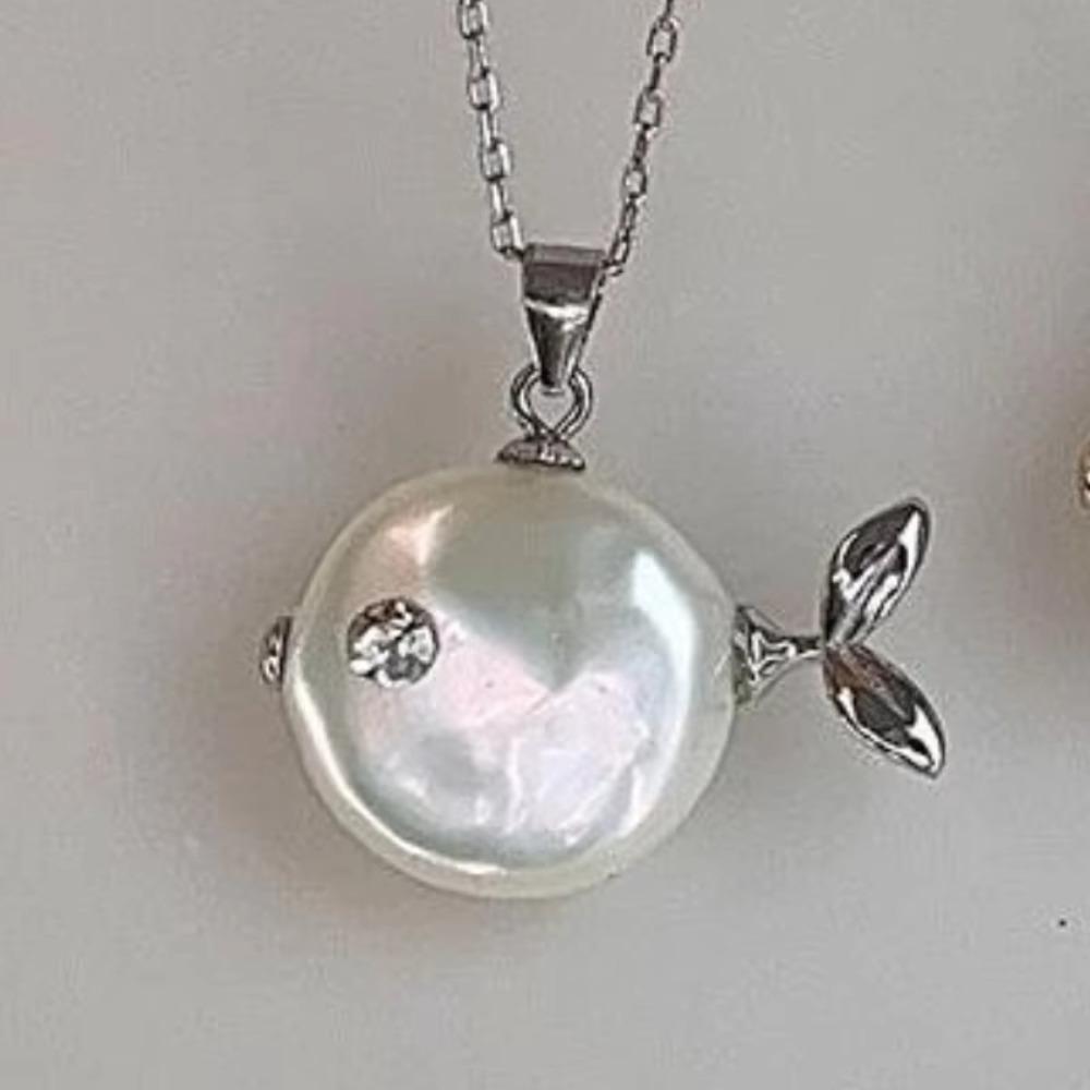 Collier de Perles Poisson-Clown Baleine Perle Baroque Collier Style Marin Boucle d'Oreille Petit Poisson Plage