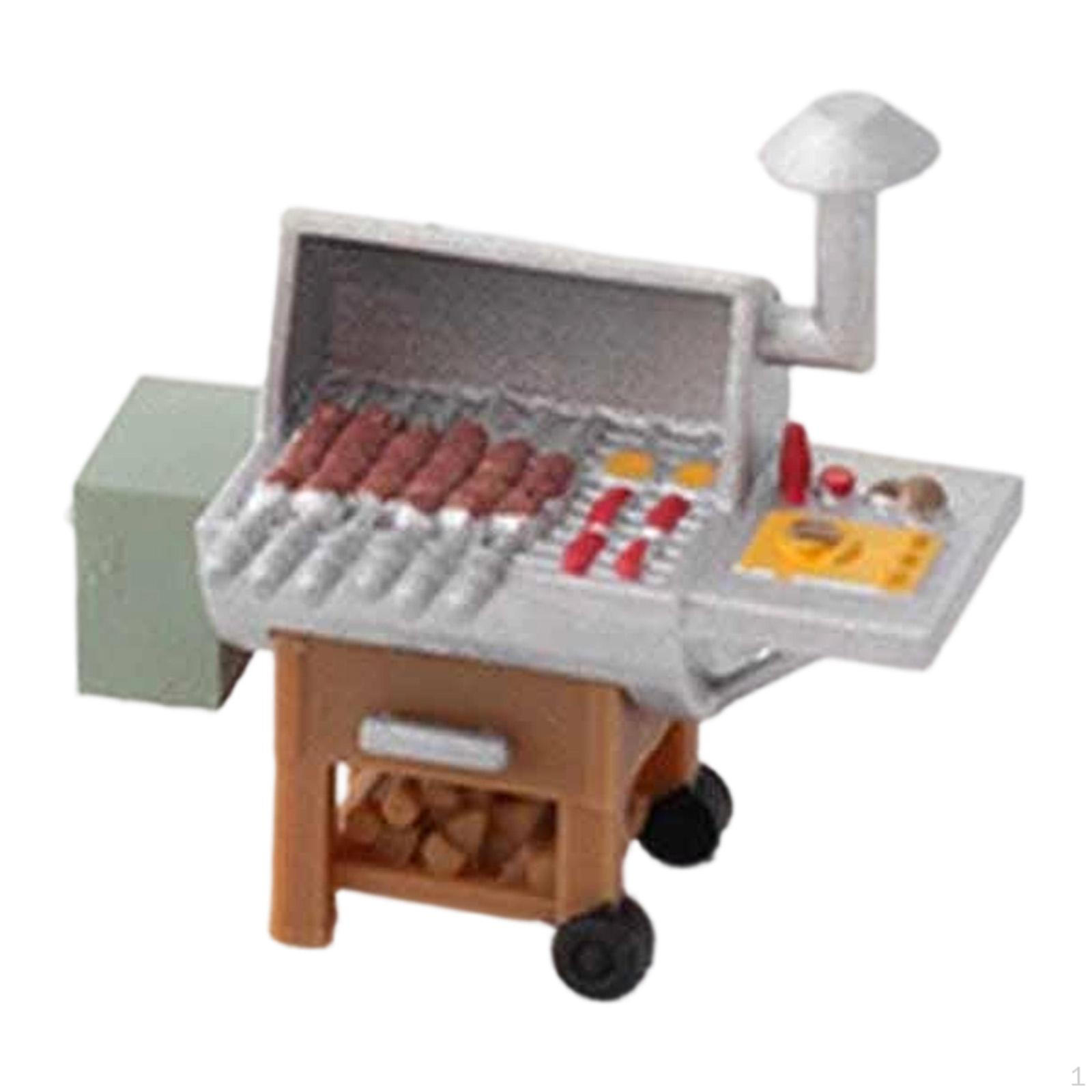 

1/64 Scale Miniature Barbecue Grill Model,Realistic,Mini Scene Decor for Micro Landscapes