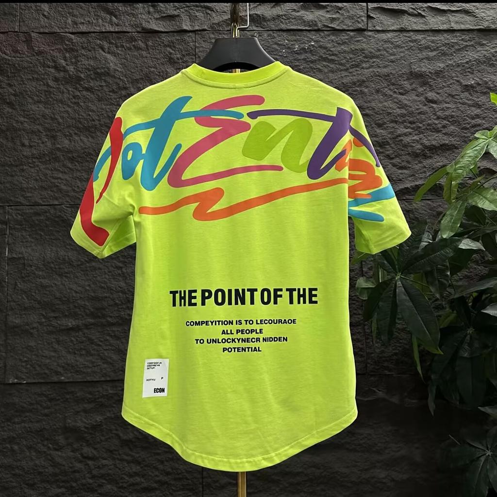 Camiseta de manga corta para hombre, estilo hip-hop, cuello redondo, estampado de grafiti, camiseta interior