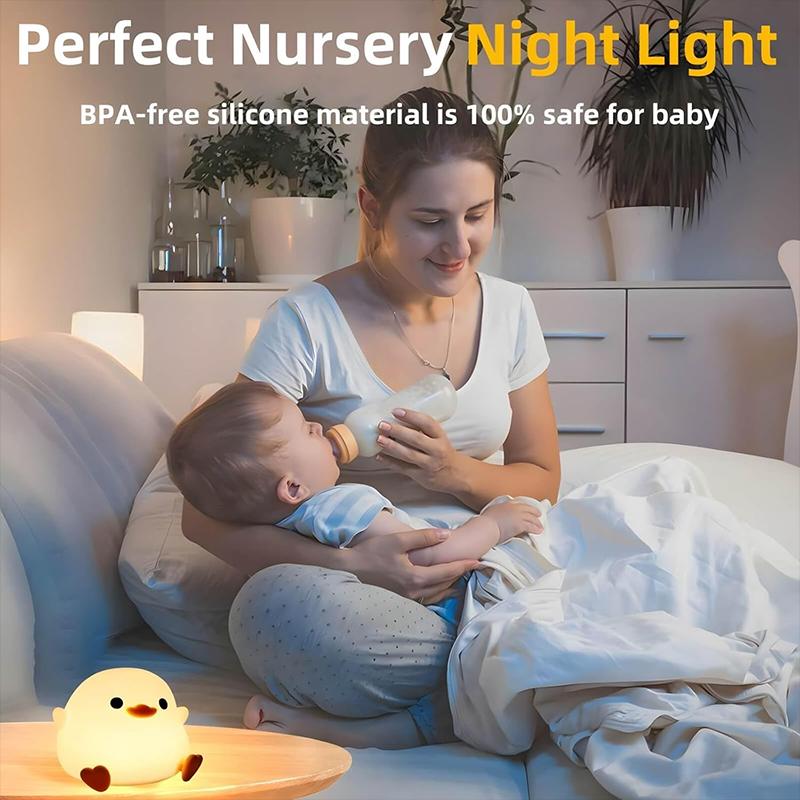 1Pc DoDo Duck Night Light, Cute Duck Lamp, Rechargeable Dimmable Nightlight, Silicone LED Bedside Lamp Nursery Touch-Sensitive