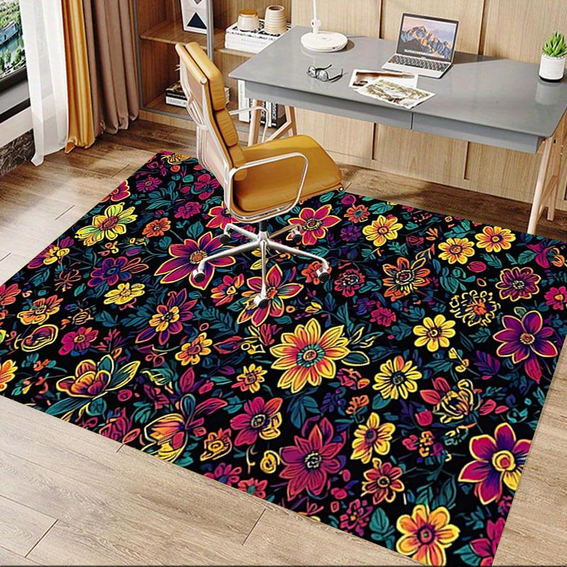 1PC Floral Pattern Extra Large Non-Slip Floor carpet, Office, family, Studio - Large Area Rug Indoor Rugs, Bold Statement Piece