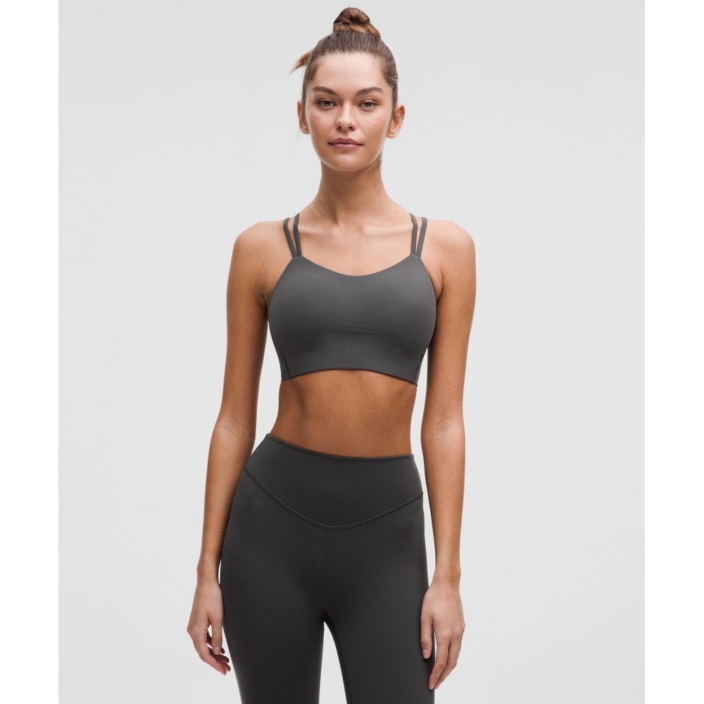 

Lululemon Как облако Longline BrA Light Support BC Cup графитовый серый 2