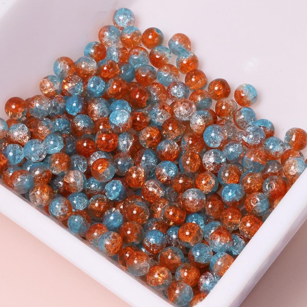 Yori 60 Piecess 10mm Dual Color Glass Loose Beads for Handmade DIY Bracelet Necklace Jewelry Making Supplies Decorative Beads