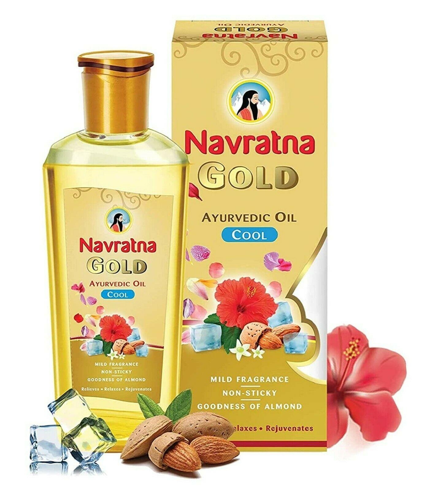 

Navratna Gold Herbal Ayurvedic Cool Oil For All Hair Types 300ml G388 ING109.1