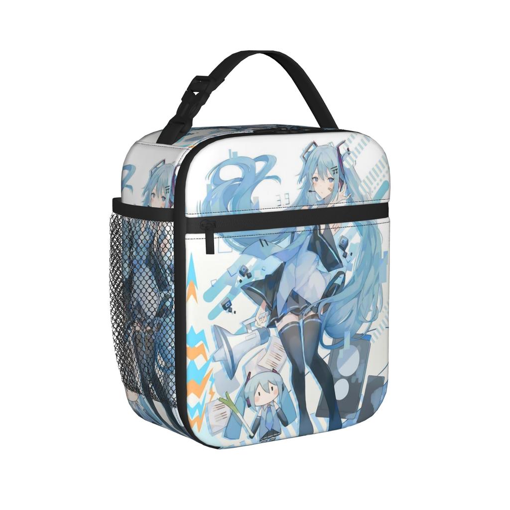 Hatsune Miku Insulated Lunch Bag Cooler Bag Reusable,Lunch Container Music Cute Girl Leakproof Tote Lunch Box Men Women Office