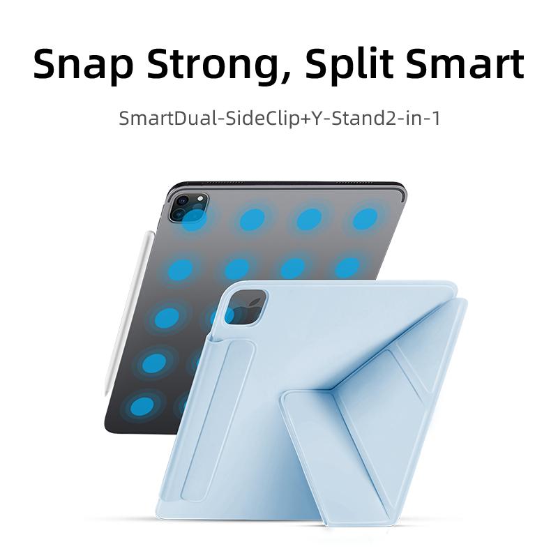 Etui do iPad Air 4/5/6/7(10,9/11-calowy)! Magnetyczne zamknięcie, dwustronne etui typu folio, składane w kształcie litery Y, wielokątne, inteligentna osłona z funkcją automatycznego wybudzania/usypiania