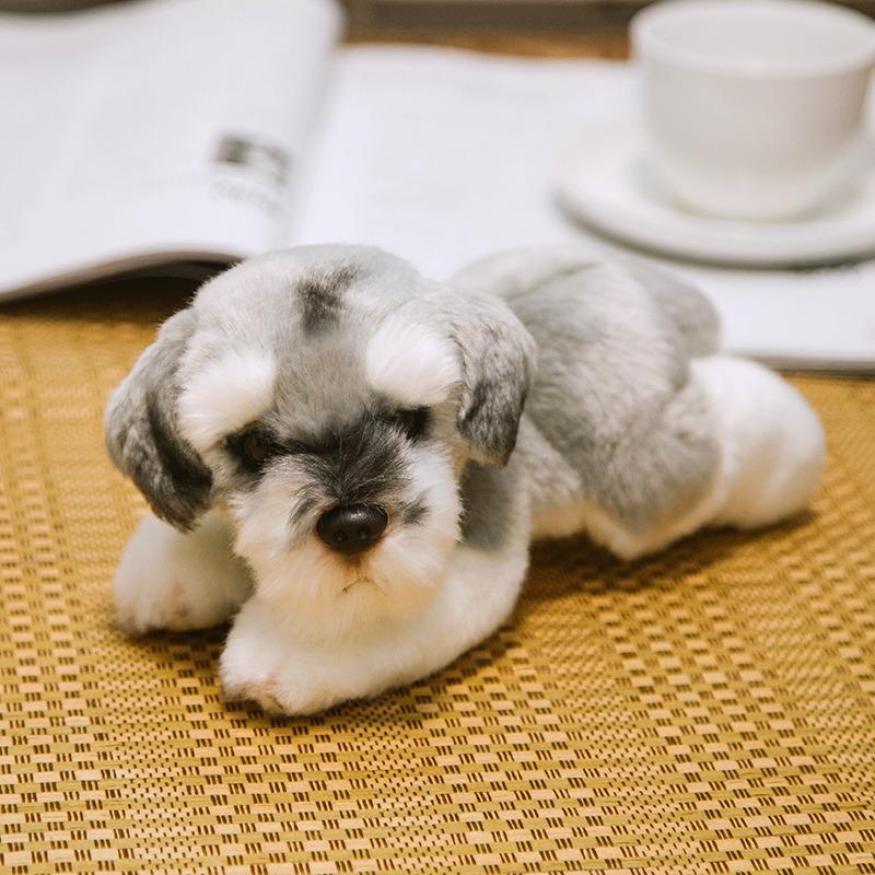 Simulations-Hund Plüschtier Stofftier Super Hohe Qualität Realistisches Schnauzer Hundespielzeug Für Luxuriöse Wohnkultur Haustierliebhaber Geschenk