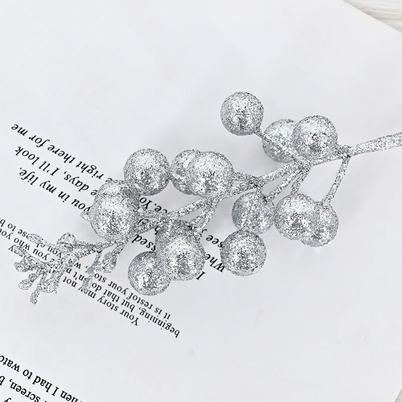 Christmas Decoration 15 Gold, Red And Silver Glitter Simulated Fruit String Fruit, Christmas Tree Wreath Diy Accessories Decoration