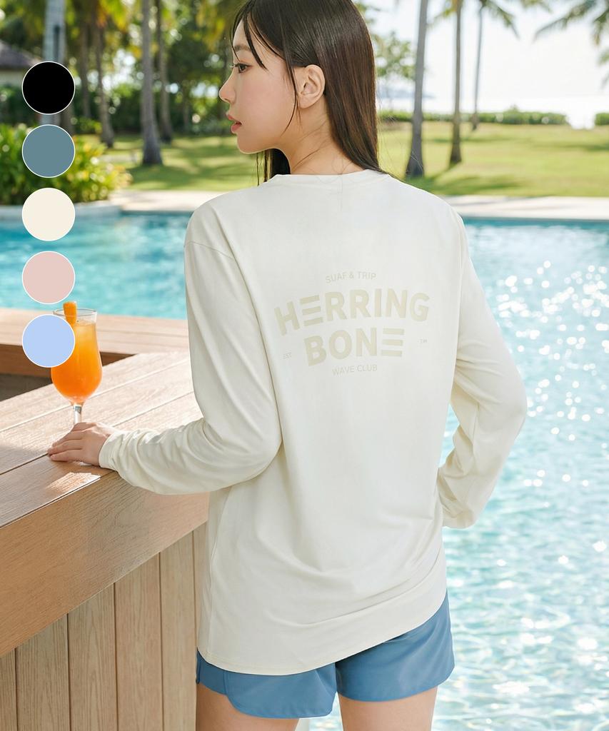 Helingbon Women'S Loose Fit Rash Guard Big Logo Long Sleeve (7 Colors) / Rj408W (A Type)