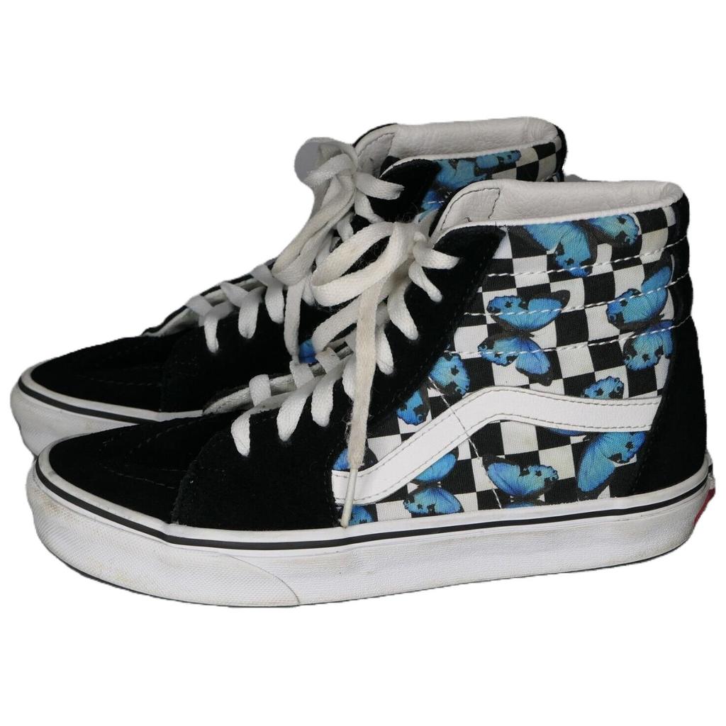 Vans Sk8-Hi Butterfly Checkerboard Unisex Sneakers Black True-White VN0A5HXV5KK