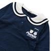 Snoopy fleece sweatshirt with sailor size 90 collar, navy,