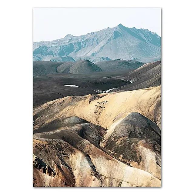 Nordic Natural Landscape Canvas Print Posters Animal Cow Deer Lake Snow Mountain Forest Railway Wall Art Decor Pictu