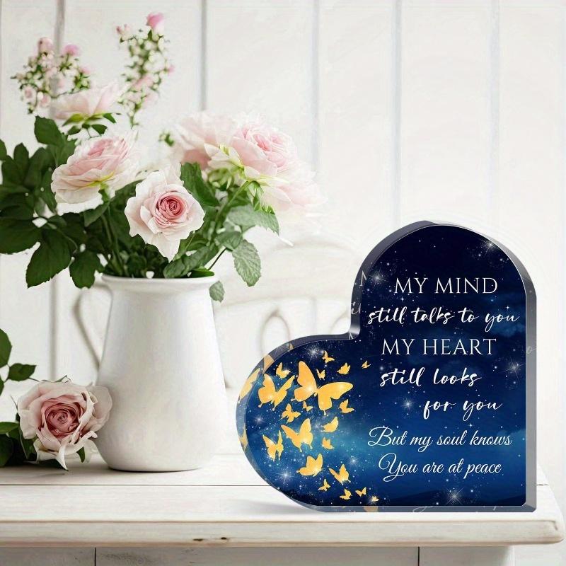 Heartfelt Memorial Sign - Sympathy Desk Gift with Photography Utility