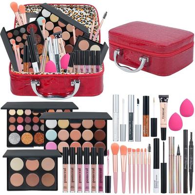 Makeup Kit Women's Set Beginner Professional Gift Girls Teenager Kit Red Pink 1 Pcs